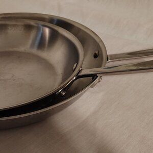 All Clad D5 Stainless Steel Fry Pan, set of two, 12 and 10 Inch